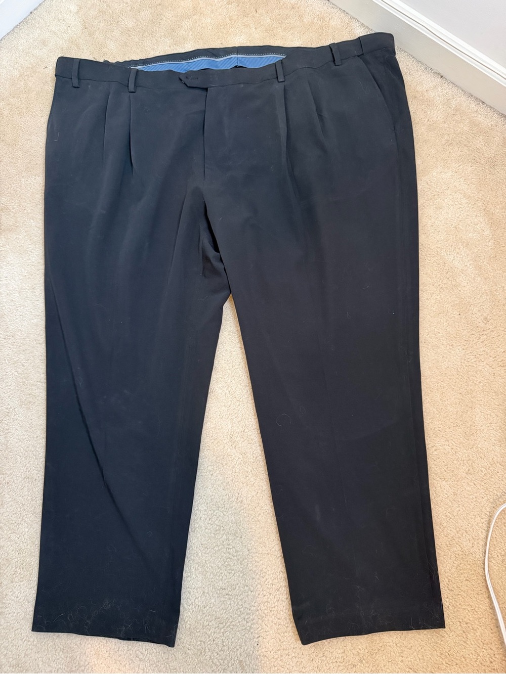 Oak Hill by DXL Men’s Nordstrom Easy Stretch-56x30-Pleated Black Dress Pants
